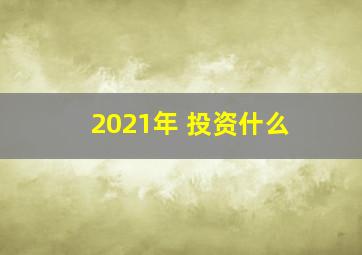 2021年 投资什么